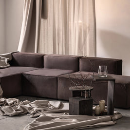 Canapea NOLA cu Memorie L - MATT VELVETT 29 MOCCA