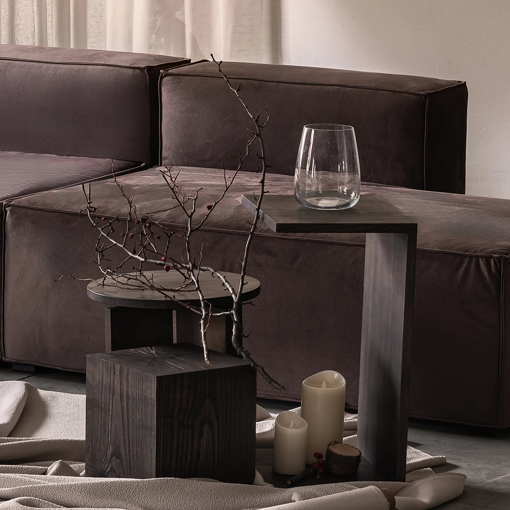 Canapea NOLA cu Memorie L - MATT VELVETT 29 MOCCA